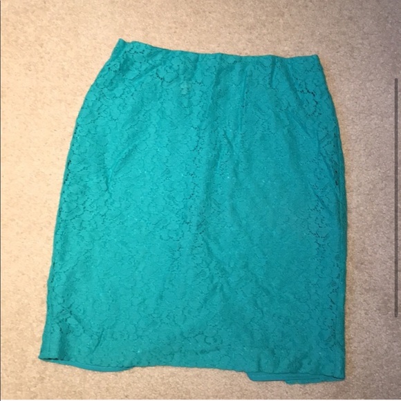 Ann Taylor | Turquoise Lace Skirt - Picture 2 of 4